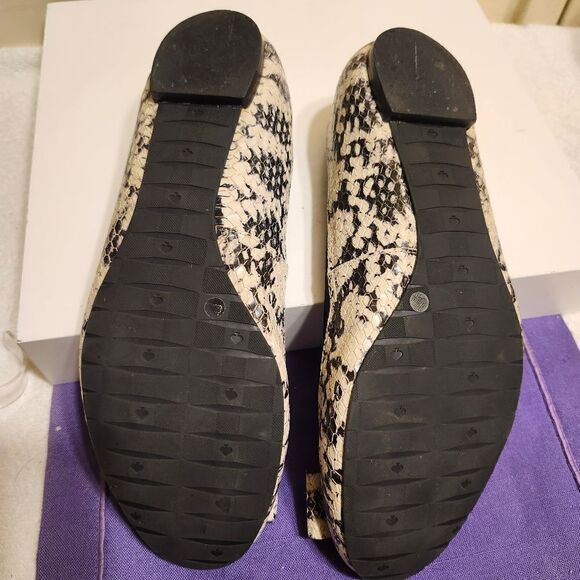 Kate Spade "Tock" Blk/Wht Snake Print Leather Ballet Flats w/Bow sz.8.5 Ret.$198 - Picture 8 of 8